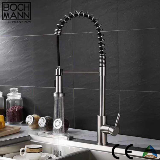 Black White Brass Body Kitchen Sink Mixer with Movable Colorful Spout