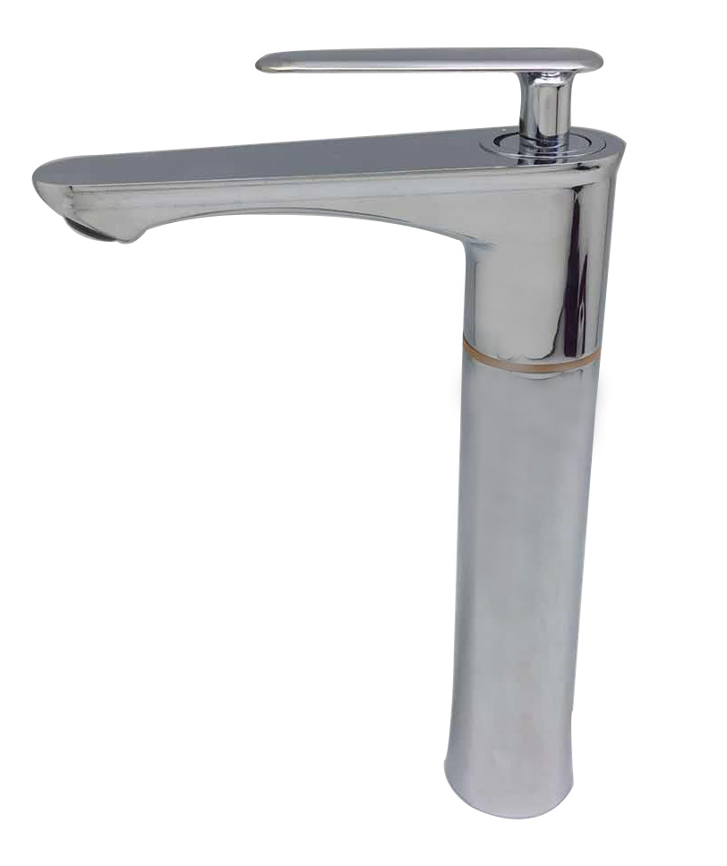 Square Shape High Top Counter Basin Water Mixer Faucet in Zinc Material