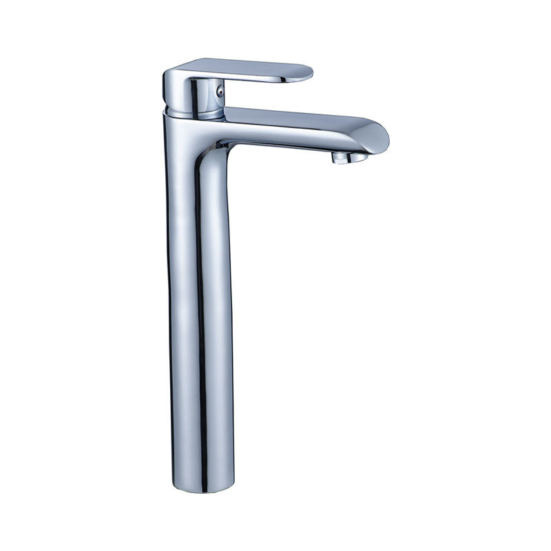 Chrome and White Double Color High Hot and Cold Water Faucet for Lavatory