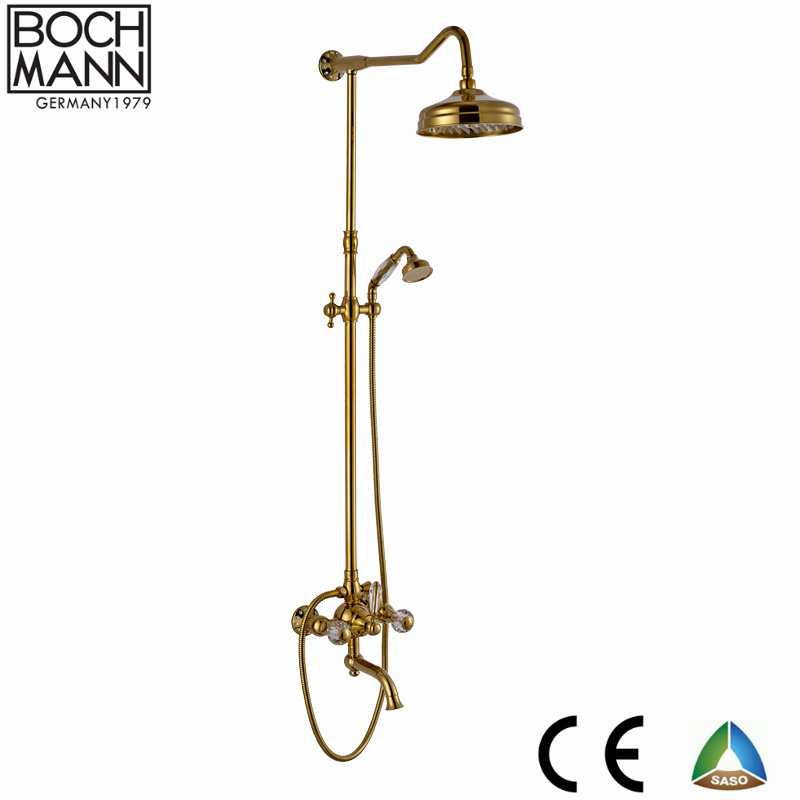 China Wenzhou Kaiping Distributor of Full Brass Luxury Rain Shower Set Faucet with Crystal