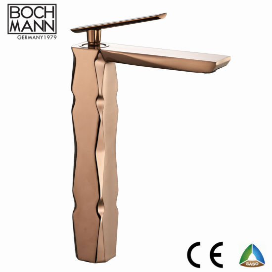High Level Market Rose Gold Color High Basin Mixer with Patent for Middle East