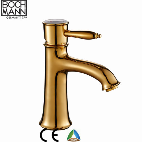 golden color brass basin mixer luxury faucet for sanitary ware