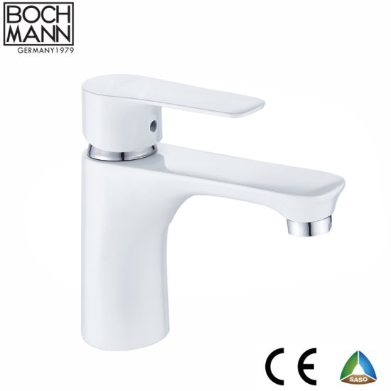 White Color Shower Faucet and Zinc Body Bathroom Tub Faucet with Plastic Handle Shower