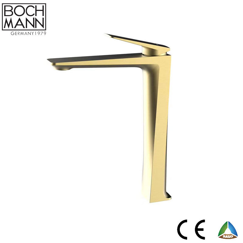 Titannium Golden Color Copper High Counter Basin Water Mixer