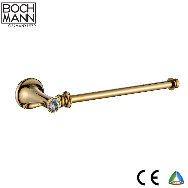 Luxury Design Golden Color Metal Toilet Brush Holder for Bathroom Accessory