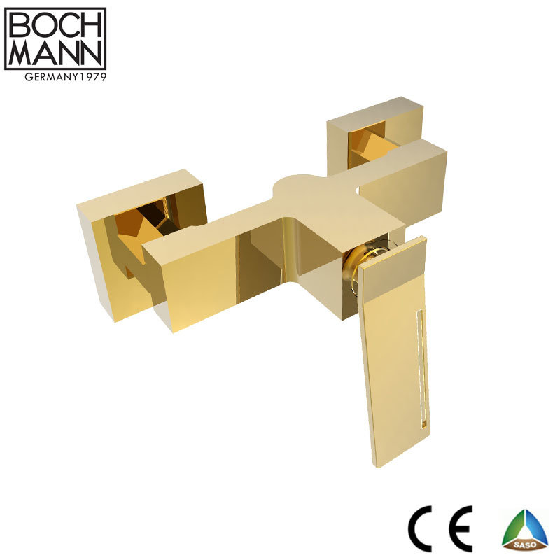 Middle East Golden Color Square Shape Single Lever Brass Bathroom Shower Faucet