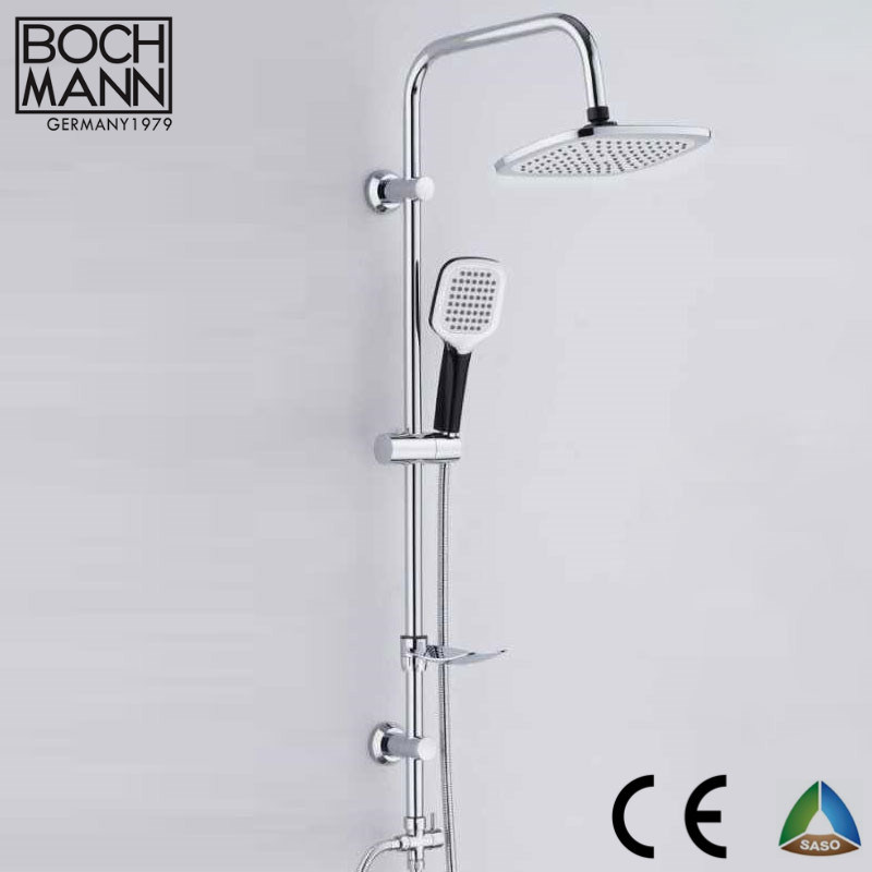 Bathroom Simple Shower Set Column with Square Ultra Stainless Steel Shower Set