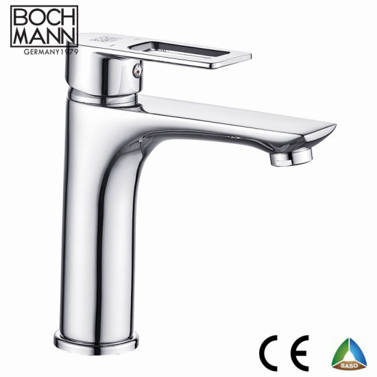 Single Handle Brass Chrome Plated Bathroom High Basin Faucet