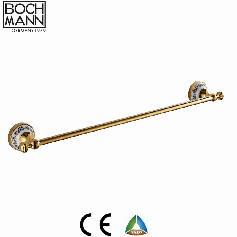 Contemporary Gold Rose Gold Chrome Brass Bathroom Accessory Towel Ring