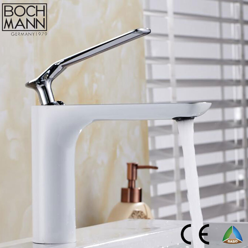Chrome Gold and White or Black Double Color Brass Basin Mixer Taps