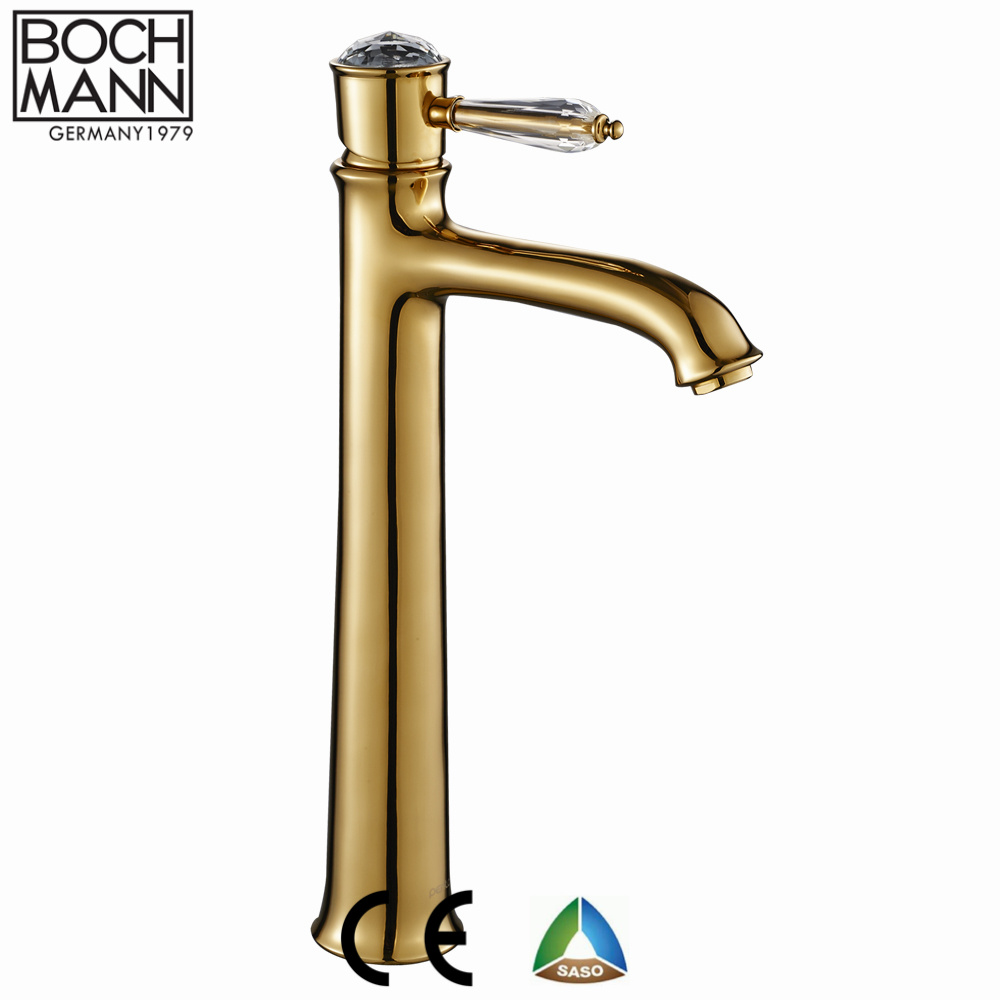Luxury Sanitary Ware Golden Color Brass Faucet Tap Fot Villa 5 Star Hotel
