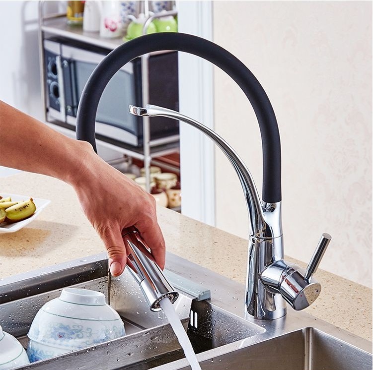 Kitchen Sink Water Faucet with Movable Colorful Spout
