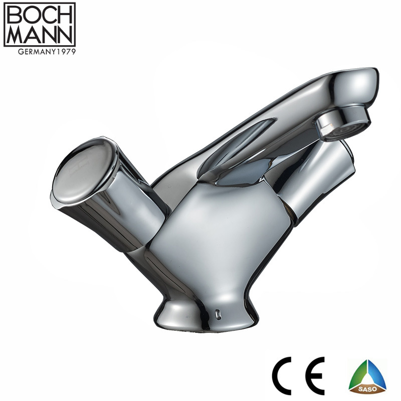 Chrome Color Basin Faucet and Zinc Double Handles Bathroom Faucet with Hot Sale Basin Mixer