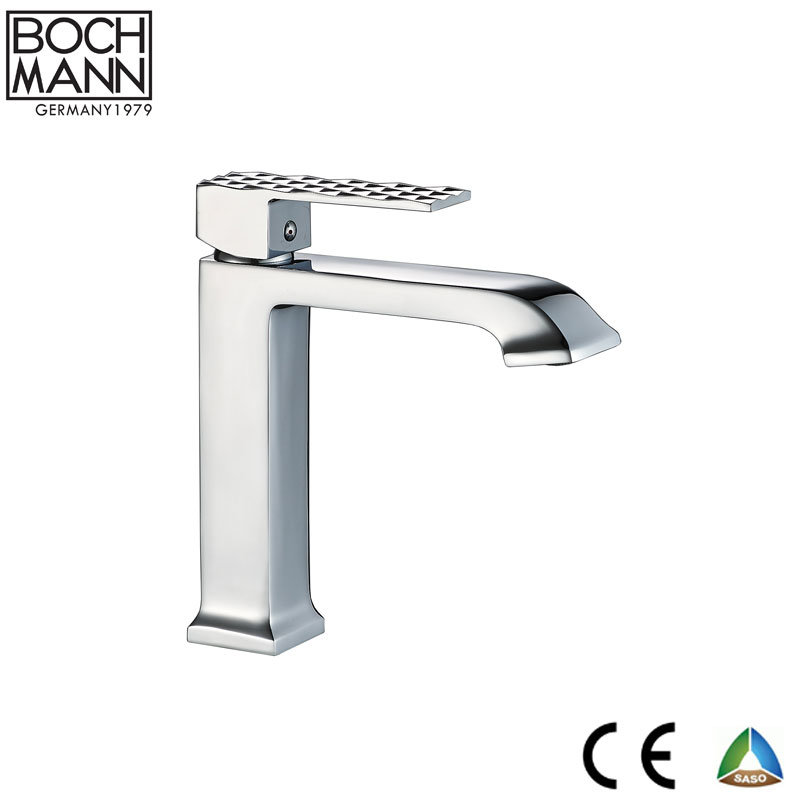 Luxury Design Rose Gold Color High Size Bathroom Basin Water Taps