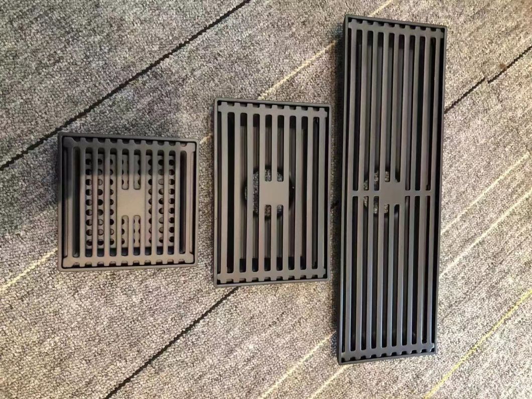 Black or Shinning Color SS304 Grilling Floor Drain for Public Places