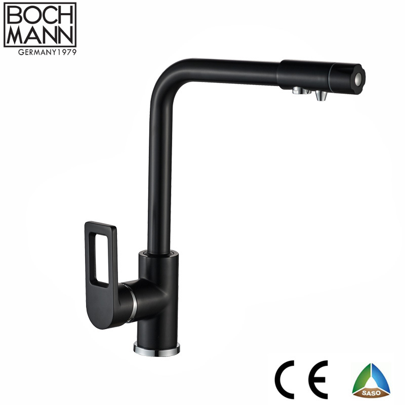 Black Color Kitchen Room Pure Water Tap and Brass Kitchen Mixer
