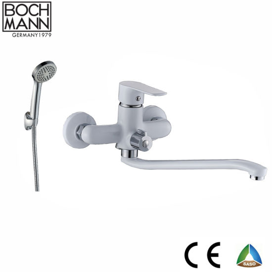 Deck Mounted Zinc Basin Mixer and Bathromm Basin Faucet for Cold Hot Water
