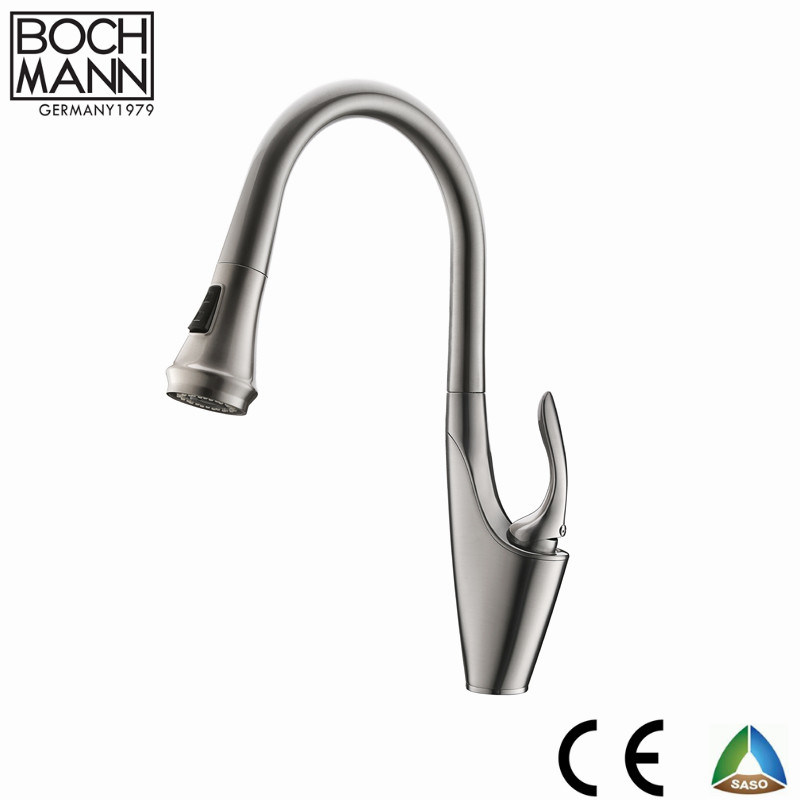 Popular Swan Neck Shape Big Kitchen Sink Tap with Pull out Function