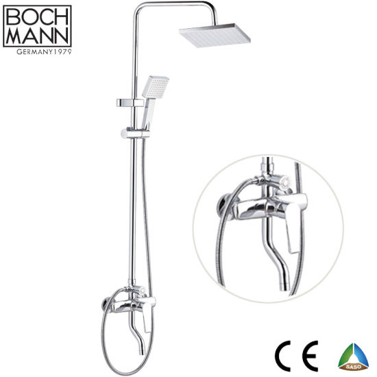 Brass Body and Ss Pipe Bath Shower Faucet Set with ABS Shower Head
