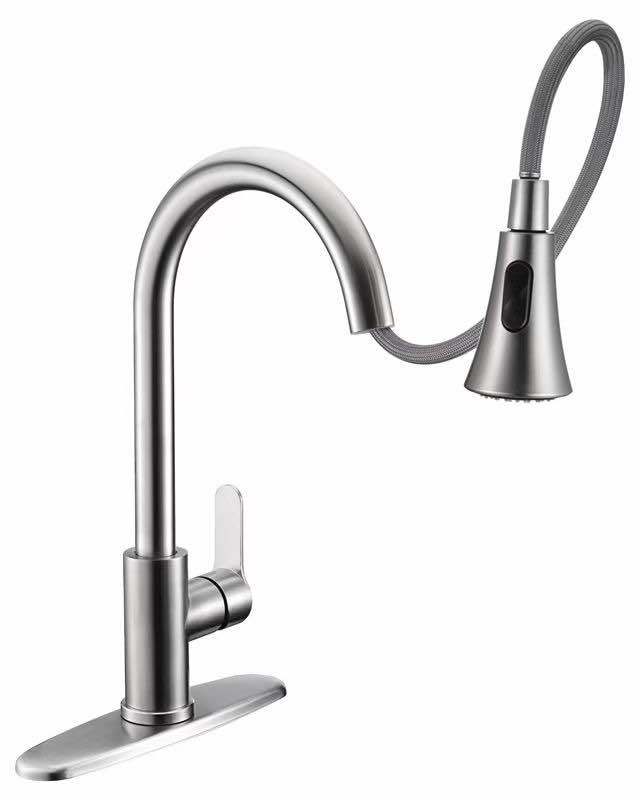 Pull out Spray Head Nickel Brushed Chrome Kitchen Water Faucet