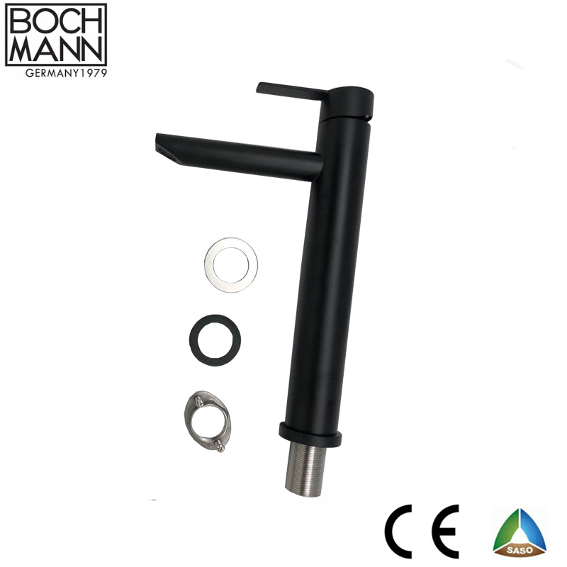 Black Color Bathroom Basin Faucet and Sanitary Ware 304 Stainless Steel Water Tap