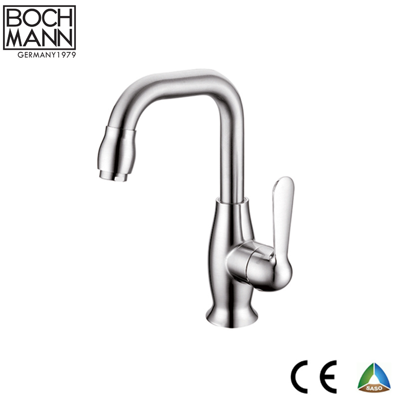 Competitive Price Brass Body Chrome Plated Basin Faucet with 360 Degree Revolving U Shape Spout