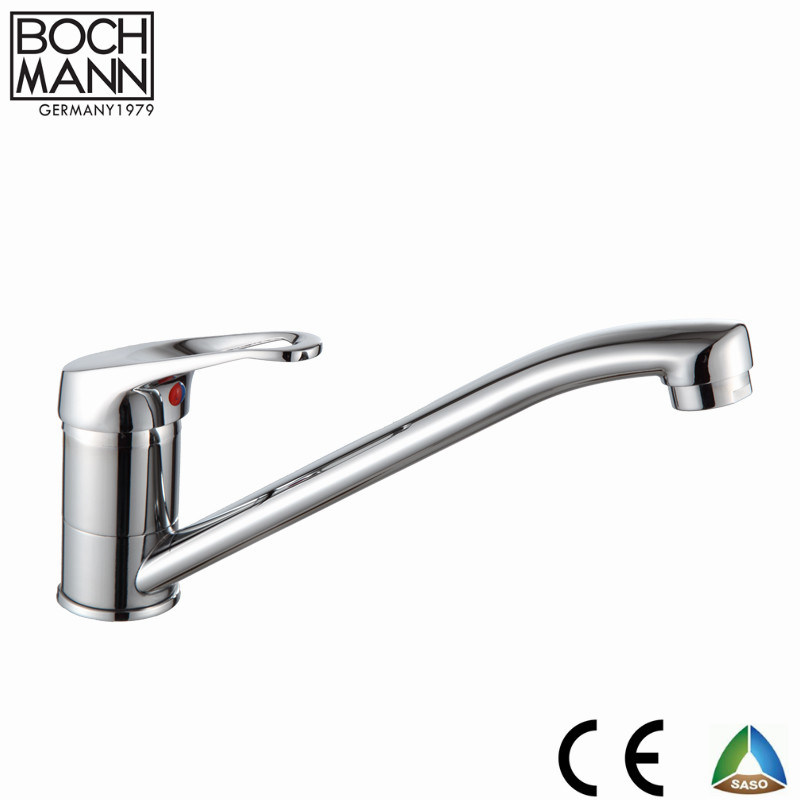 Europe Simple Chrome Sink Water Faucet with Pull out Spray Head