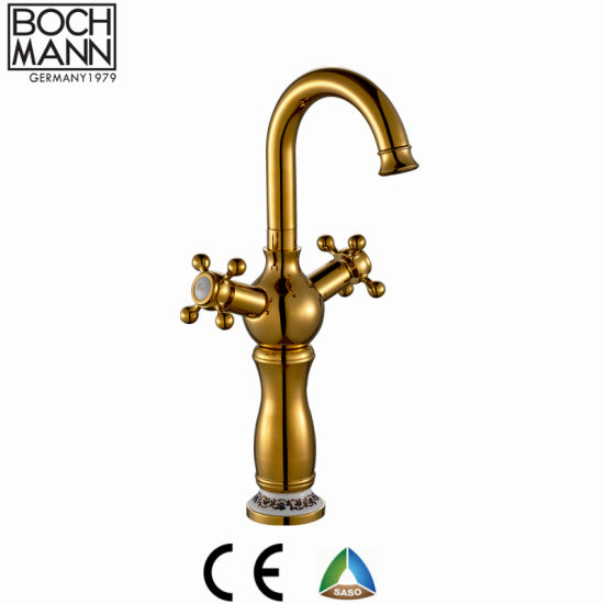 Bochmann High Quality Bathroom Gold Color High Basin Faucet for Villa Hotel