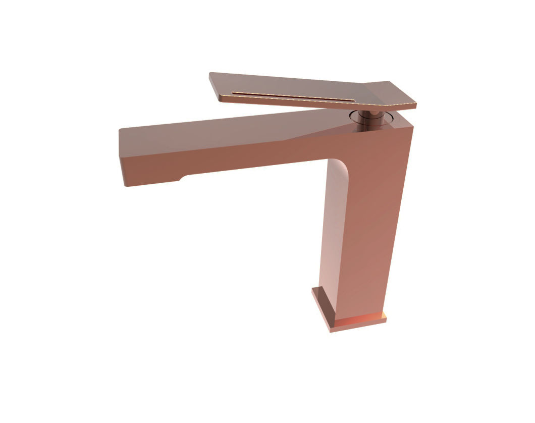 Rose Golden Color Brass New Square Shape Toilet Basin Water Taps