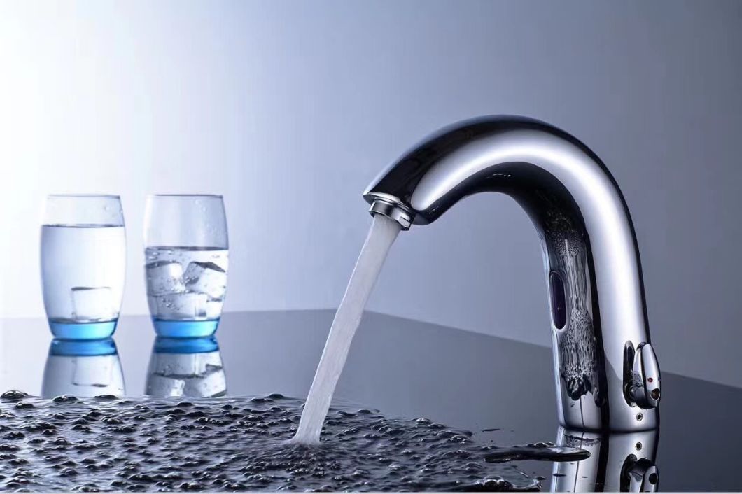 Automatical Inductive Sensor Faucet with Handle for Hot and Cold Water