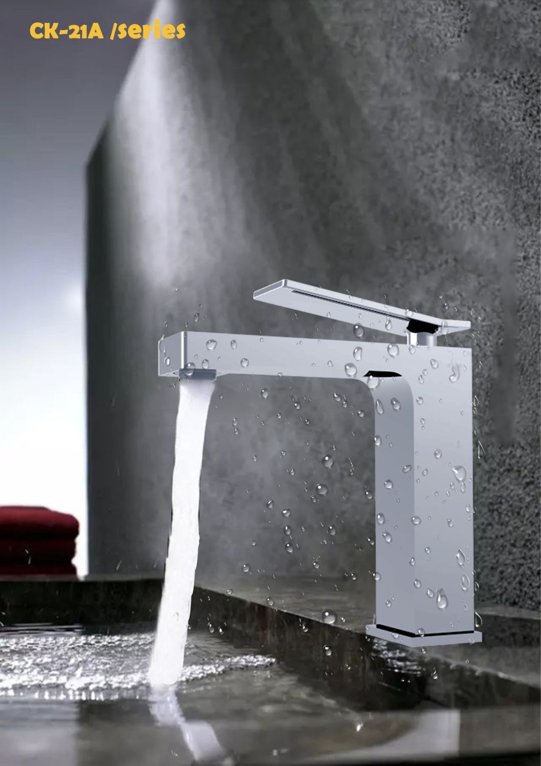 2021 Year New Design Patent Copper Square Shape Basin Water Taps