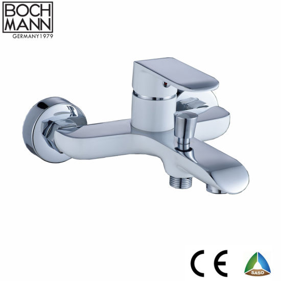 Chrome and White Color Wall Mounted Bath Faucet with Ce Saso Saber
