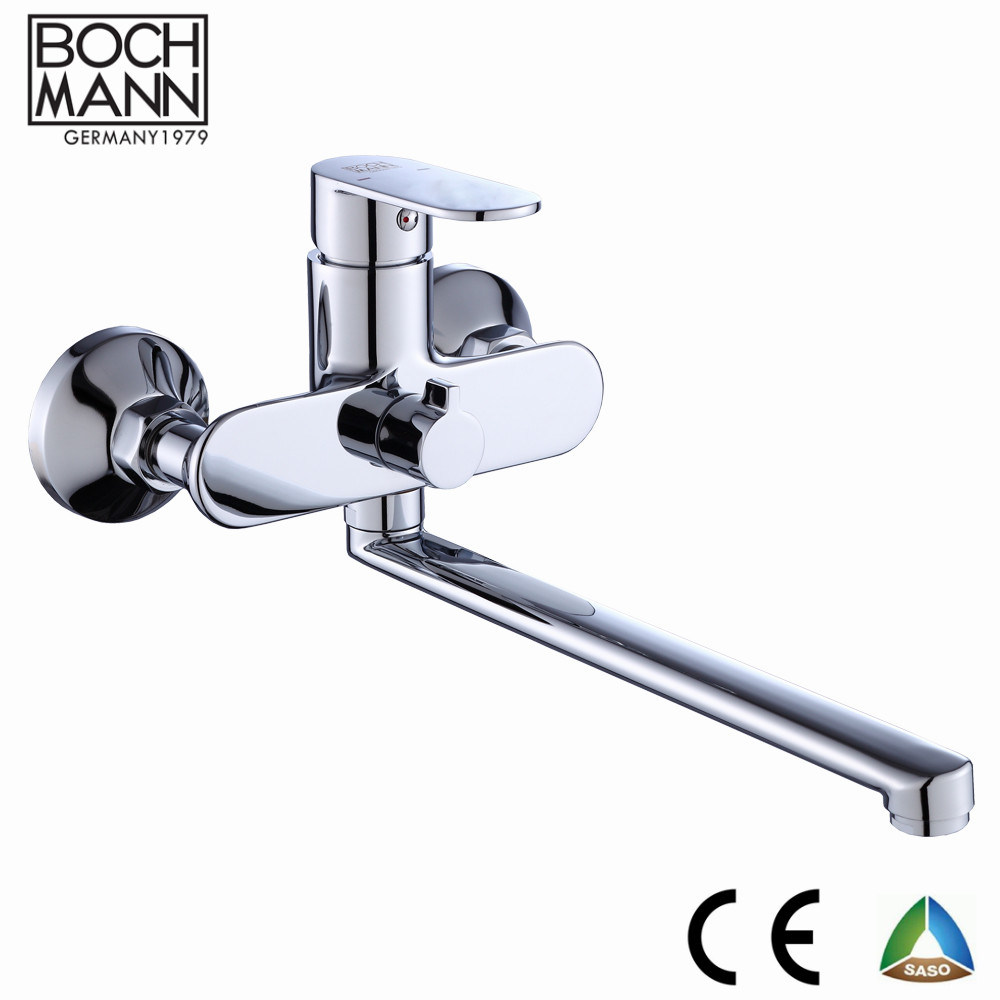 Classical Morden Simple Round End Brass Chrome Wall Shower Bath Water Tap