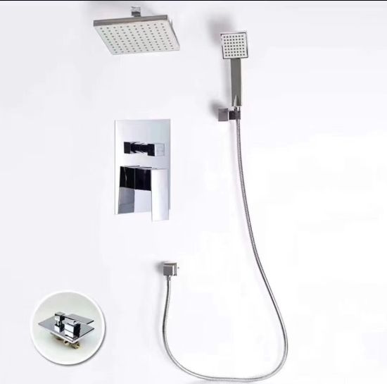 Hot Selling Concealled Wall Mounted Ss Square Body Shower Faucet Set