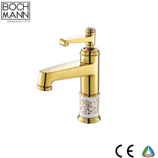 Classical Middle East Chrome Plated Gold Rose Gold Short or Long Basin Faucet with Ceramic Featured Image