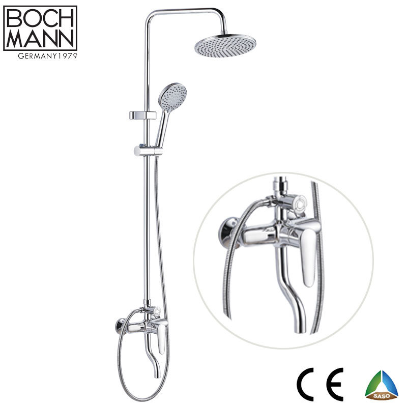 Brass Body and Ss Pipe Bath Shower Faucet Set with ABS Shower Head