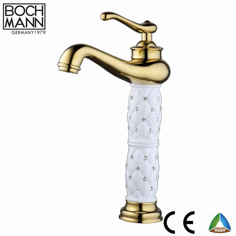 Middle East Chrome Plated Brass Body Bathroom Basin Faucet with Diamond Decoration