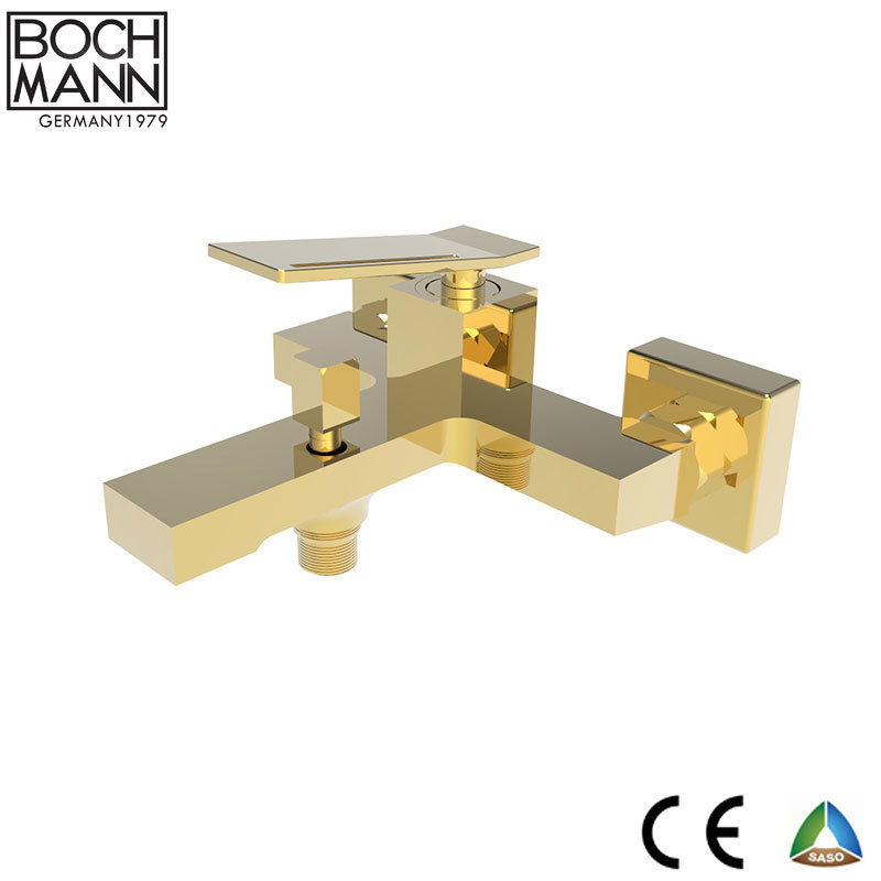 Middle East Golden Color Square Shape Single Lever Brass Bathroom Shower Faucet