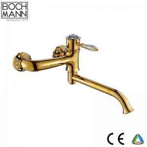 luxury Titannium gold color  brass bath shower water mixer