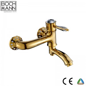 luxury Titannium gold color  brass bath shower water mixer