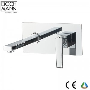 square concealed wall mounted brass basin water faucet